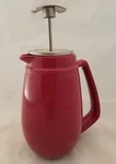 Bonjour Ceramic French Press Coffee Pot Thermal Stainless Red Euc Beautiful Nice Used. Price: $49.99.