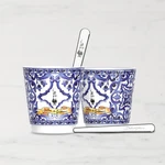Bialetti Dolce & Gabbana Espresso Cups With Gold Stirrers, Set Of 2, Blu Mediter New. Price: $112.00.
