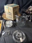 Vtg 1952 Pyrex Flameware Percolator Glass Coffee Pot Cup 7759 Everything Box New. Price: $299.99.