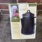 Paula Deen Gray Speckled Enamel Stovetop Coffee Percolator Pot W/ Basket & Lid New. Price: $50.00.