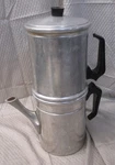 Vintage Eterna Neapolitan Aluminum Stove Top Coffee Maker Made Italy Used. Price: $37.99.