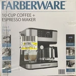 Farberware Dual Brew, 10 Cup Coffee + Espresso Maker - Brand New. Price: $119.99.