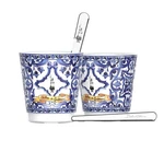 Bialetti Dolce Gabbana Cups Set 2 D&g Blue Coffee Tazzine + Gold Stirrers Brand. Price: $114.11.