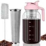 Junvpic Cold Brew Coffee Maker Jar - 64OZ Thick Glass Multipurpose Mason Pitc... New. Price: $32.03.