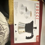 Fuocci MPS-01 Stovetop Espresso Maker 3 Aluminum Black Silver 2 Cups Saucers New. Price: $28.99.