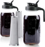 Cold Brew Coffee Maker 64 Oz Mason Jar Iced 2 Set Half Gallon Glass New. Price: $49.99.