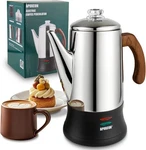 Apoxcon 8 Cup Electric Coffee Percolator Stainless Steel Pot Maker New. Price: $38.99.
