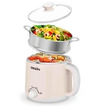 Dezin 1.6L Electric Hot Pot W/ Steamer, Noodle Cooker, S/s - Rapid Heating New. Price: $56.08.