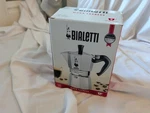 Bialetti Moka Express Iconic Italian Stovetop Espresso Maker Silver, 6 Cups Open. Price: $29.99.