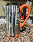 Fiesta Windmere EP-120P Electric Percolator Cup Stainless Steel Silver Orange Used. Price: $75.00.