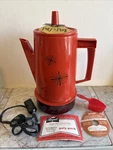 Vintage 1970 Regal Ware Poly Perk Poppy Red Starburst Coffee Pot No Basket Used. Price: $22.69.