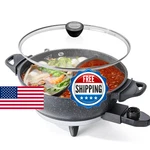 Senschef Twin Electric Hot Pot With Divider Evenheat Cast Aluminum Non-stick New. Price: $75.56.