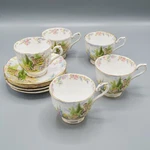 Royal Albert Kentish Rockery Cups And Saucers - Set Of 5 Free Usa Shipping Used. Price: $90.00.