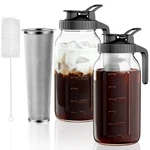 VA1KENE 2-PACK Cold Brew Coffee Maker 64OZ Mason Jar Pitcher With Stainless New. Price: $47.83.