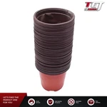 100 Pcs 13 11 9CM Brick Red Round Plastic Plant Pots Flowerpot Nursery New. Price: $17.46.