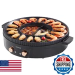 Vevor 1800W 2-IN-1 Electric Smokeless Grill & Hot Pot Dual Temp Control New. Price: $88.82.