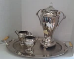 Vntg 1924 Coffee Percolator Westinghouse Tray/sugar/creamer Bakelite Handles Used. Price: $62.30.