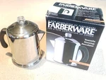 Farberware 50124 Classic Yosemite Stovetop Stainless 4-8 Cup Coffee Percolator Used. Price: $39.99.