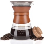 Pour Over Coffee Maker - Kavako Supreme Brewer Glass Carafe W/leather New. Price: $39.95.