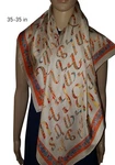Armenian Alphabet Silk Scarf With Hand Hemmed Edges 35-35 In New. Price: $100.00.