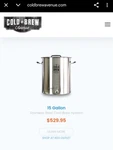 Commercial Cold Coffee Maker (15 Gallon) Keg Outlet - Brewer's Grade Used. Price: $349.99.