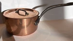 Mauviel 1830 Copper Sauce Pan 6.5" X 3.5 Stainless Steel Inside Solid Handle Used. Price: $189.00.