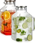 2 Pack 1 Gallon Thickened Square Glass Pitcher With Lid, Classic Stripes Water New. Price: $74.34.