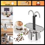 2 Cup Dual Pipe Moka Pot - Stainless Steel Espresso Maker For Home & Travel New. Price: $43.19.