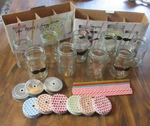 Set Of 9 Summer Party Glass Drinking Mason Jars With Lid & Straws New. Price: $19.65.
