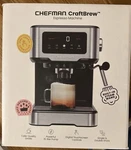 Espresso Machine Chefman Craftbrew 15 Bar- Steam Wand- Digital Touch- 1.5L Res. New. Price: $43.85.