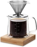 Brew To Tea Btat- Pour Over Coffee Maker Set, Double Wall Glass, 16 Oz New. Price: $31.19.