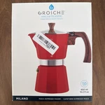 Grosche Milano Stovetop Espresso Maker Moka Pot 3 Cup - Oz Red 150ML New. Price: $41.00.