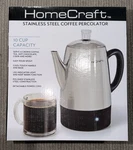 Coffee Stainless Steel Percolator By Homecraft HCPC10SS 10-CUP Tested Open. Price: $20.00.