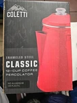 Coletti Enameled Steel 12-CUP Percolator Coffee Pot For Camping New. Price: $41.00.