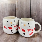Williams Sonoma Bonjour Snowman Ceramic Coffee Mug Cup Holiday Set 2 Vtg Used. Price: $22.00.