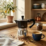 Any Morning Stovetop Espresso Coffee Maker, Italian Iconic Aluminu New. Price: $28.14.
