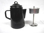 Paula Deen 8 Cup Stovetop Percolator Coffee Pot Speckled Black Enamel - New Open. Price: $14.45.