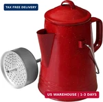 Grip Coffee Percolator (red) - Durable Glazed Enamel Steel Prepare Over New. Price: $39.66.