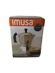 Imusa 3 Cup Aluminum Stovetop Coffeemaker Silver New Box. Price: $14.99.