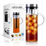 Cold Coffee Maker Kettle Tea Brewer Glass Infuser Stainless Filter Large New. Price: $24.87.