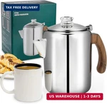 Coffee Percolator Pot Stainless Steel Maker With Tough Glass Knob New. Price: $58.52.