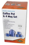 Stansport Baked Enamel 8 Cup Percolator Coffee Pot & 4 Mug Set Camping Cabin Rv New. Price: $49.95.