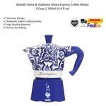 Bialetti Dolce & Gabbana Moka Pot Blue Mediterraneo Coffee Maker 3 Cup New. Price: $267.99.