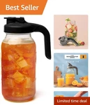 Classic 2 Quart Black Glass Pitcher - Ideal For Iced Tea & Cold Brew Coffee New. Price: $37.99.