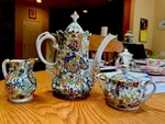 Vintage Lefton Paisley Fantasia Pattern Gold Trim Coffee Or Tea Pot Used. Price: $80.00.