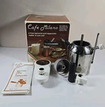 Vintage Elebak Italian Stovetop White Espresso Cappucino Maker With Milk Frother Used. Price: $57.88.