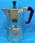 Laroma 6 Cup Moka Pot Stovetop Espresso Maker Aluminum Italian Style Clean Used. Price: $19.99.