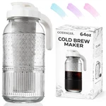 Godinger Cold Brew Coffee Maker 64 Oz Airtight Glass Mason Jar Pi... Fas New. Price: $35.99.