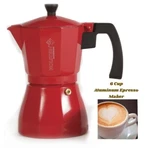 Holstein Housewares 6-CUP Aluminum Espresso Machine, Red Traditional New. Price: $29.99.