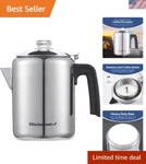 Elite Gourmet EC008X Classic 8-CUP Coffee Percolator With Glass Brew Knob New. Price: $34.19.